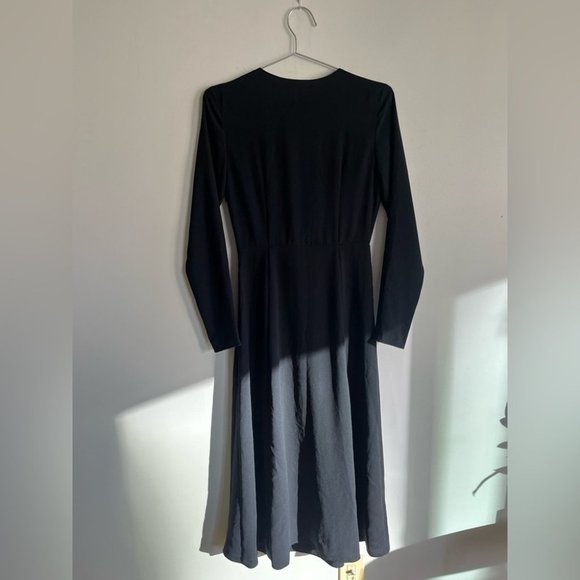 Aritzia Wilfred Aubagne Black Midi Dress Adjustable  Wrap - Picture 8 of 12